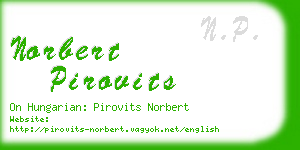 norbert pirovits business card